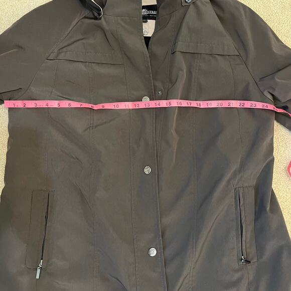 Fleet Street Short Chocolate Brown Trench Coat Women's Size XL Raincoat Jacket - Picture 6 of 12